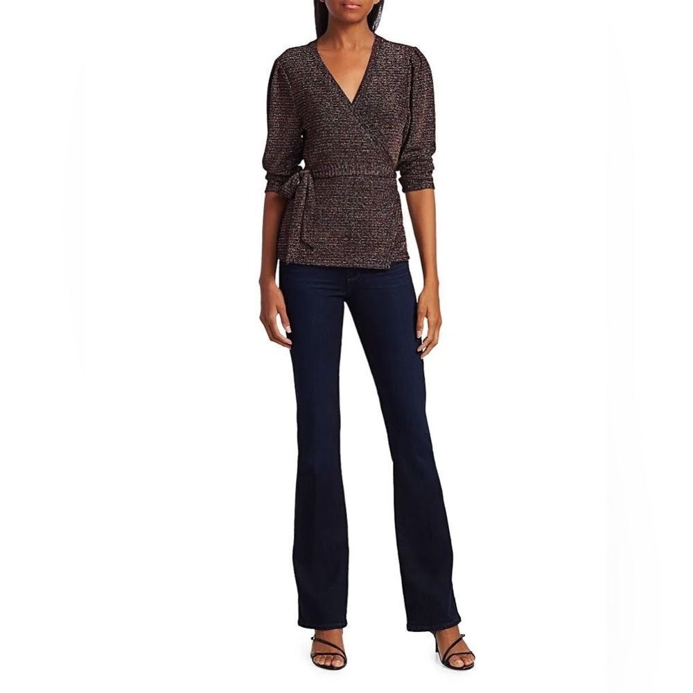 PAIGE Black and Brown Wrap Cardigan